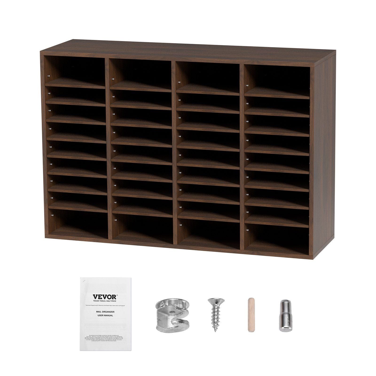 Vevor Literature Organizers, 36 Compartments Office Mailbox With Adjustable Shelves, Wood Literature Sorter 39.3X12X26.8 Inches